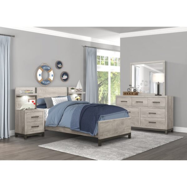 1577-4P* Night Stand with Wall Panel