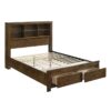 HE-1592-1  Queen Platform Bed with Footboard Storage
