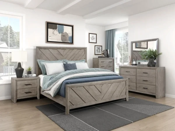 1598 Bedroom Silas Collection 4pc Set (QB+NS+DR+MR)