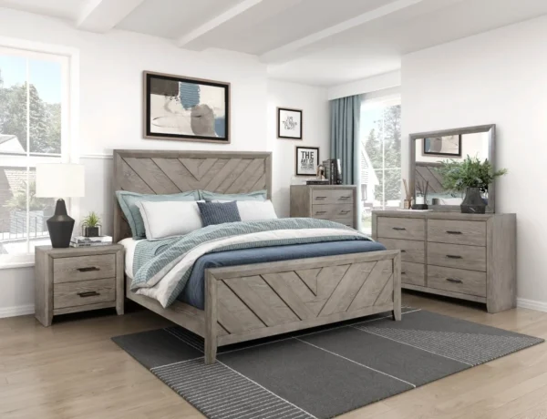 1598 Bedroom Silas Collection 4pc Set (QB+NS+DR+MR)