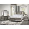 HE-1616-1  Queen Platform Bed with Footboard Storage, LED Lighting