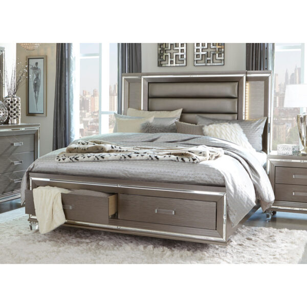HE-1616-1AC  + *(3) QUEEN PLFM BED, , FB ST