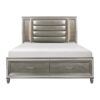 HE-1616-1  Queen Platform Bed with Footboard Storage, LED Lighting