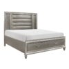 HE-1616-1  Queen Platform Bed with Footboard Storage, LED Lighting