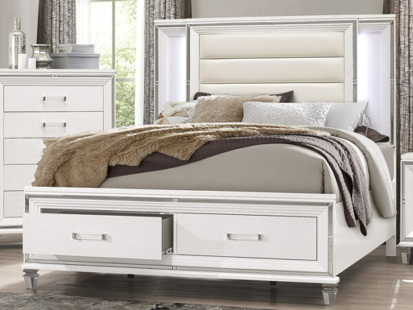HE-1616W-1AC  + *(3) QUEEN PLFM BED, FB STRG