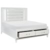 HE-1616W-1  Queen Platform Bed with LED Lighting and Footboard Storage