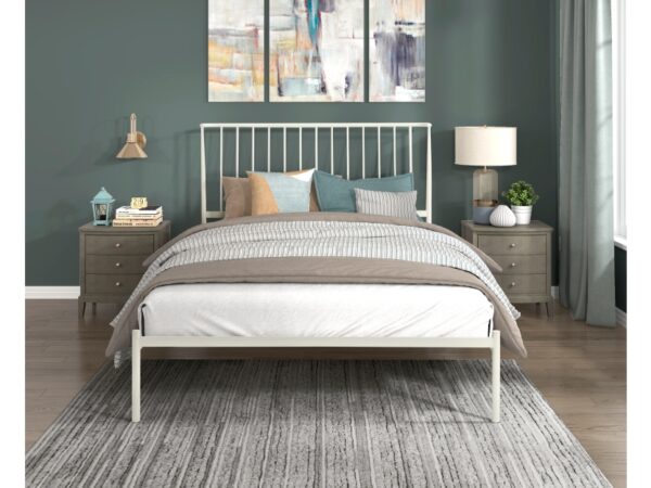 1630WH Bedroom Augusta Collection Queen Metal Platform Bed