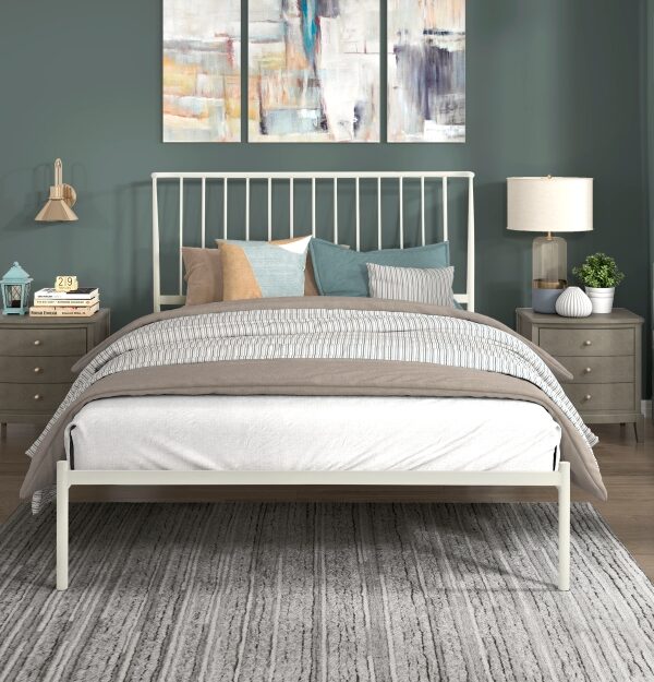 1630WH Bedroom Augusta Collection Queen Metal Platform Bed