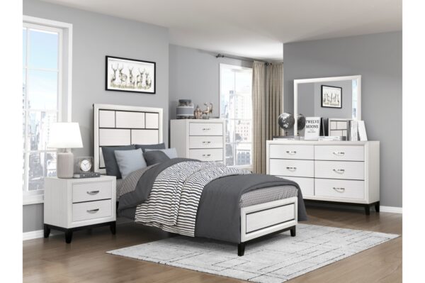 1645WH Bedroom Davi Collection 4pc Set (QB+NS+DR+MR)