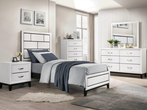 1645WH Bedroom Davi Collection 4pc Set (QB+NS+DR+MR)