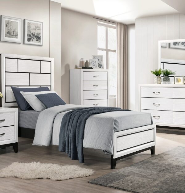 1645WH Bedroom Davi Collection 4pc Set (QB+NS+DR+MR)