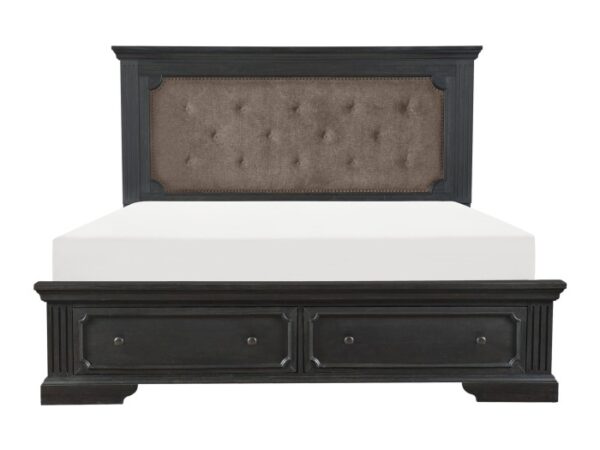 HE-1647-1  Queen Platform Bed with Footboard Storage