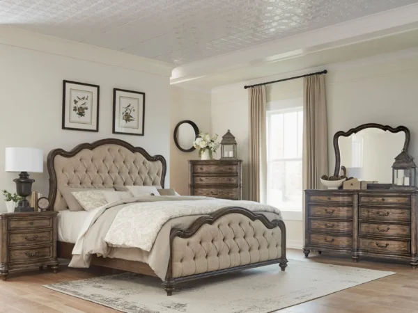 1682 Bedroom Heath Court Collection 4pc Set (QB+NS+DR+MR)