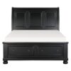 HE-1714BK-1  Queen Sleigh Platform Bed with Footboard Storage