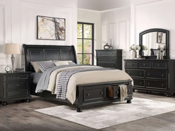 1714BK Bedroom Laurelin Collection 4PC SET: 1QB,1NS,1DR,1MR