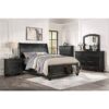 HE-1714BK-1  Queen Sleigh Platform Bed with Footboard Storage