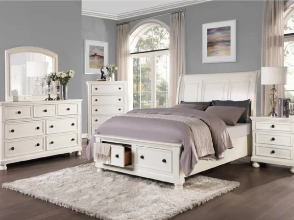 1714W Bedroom Laurelin Collection 4PC SET: 1QB,1NS,1DR,1MR