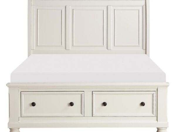 HE-1714W-1  Queen Sleigh Platform Bed with Footboard Storage