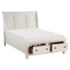 HE-1714W-1  Queen Sleigh Platform Bed with Footboard Storage