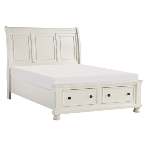 HE-1714W-1  Queen Sleigh Platform Bed with Footboard Storage