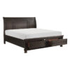 HE-1718GY-1  Queen Platform Bed with Footboard Storage
