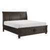 HE-1718GY-1  Queen Platform Bed with Footboard Storage