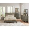 *(3) E. KING SLEIGH BED, GRY