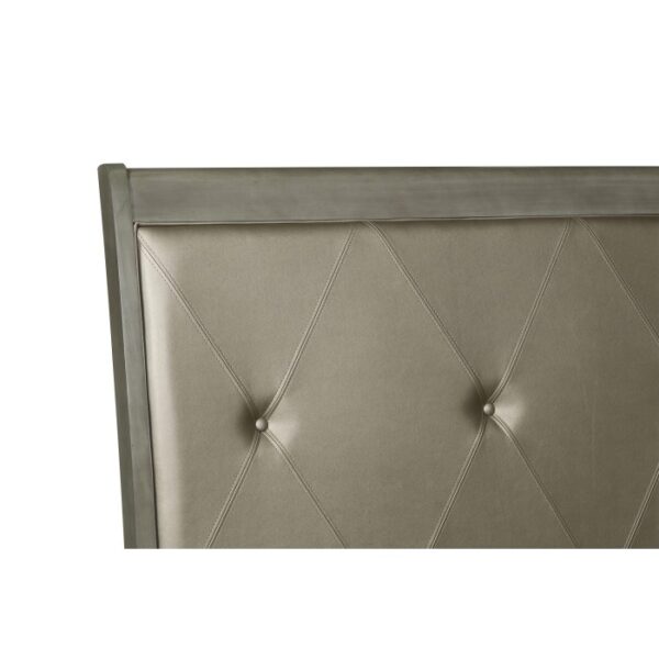 *(3) E. KING SLEIGH BED, GRY