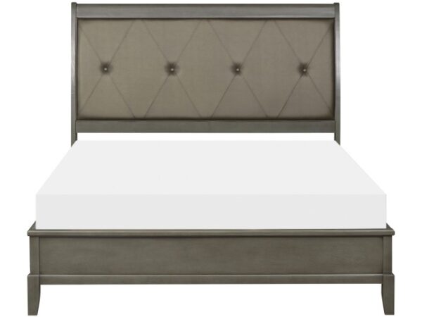 *(3) E. KING SLEIGH BED, GRY