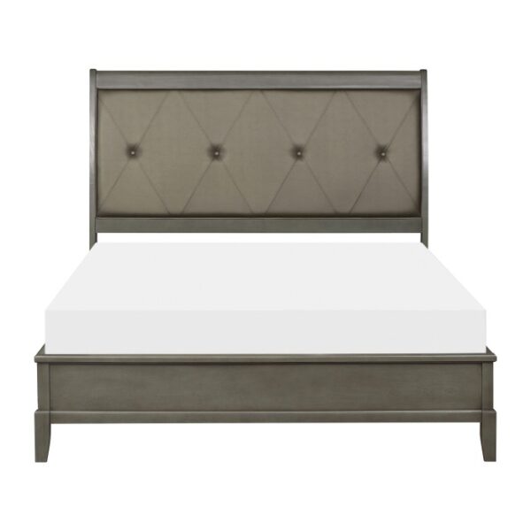 *(3) E. KING SLEIGH BED, GRY