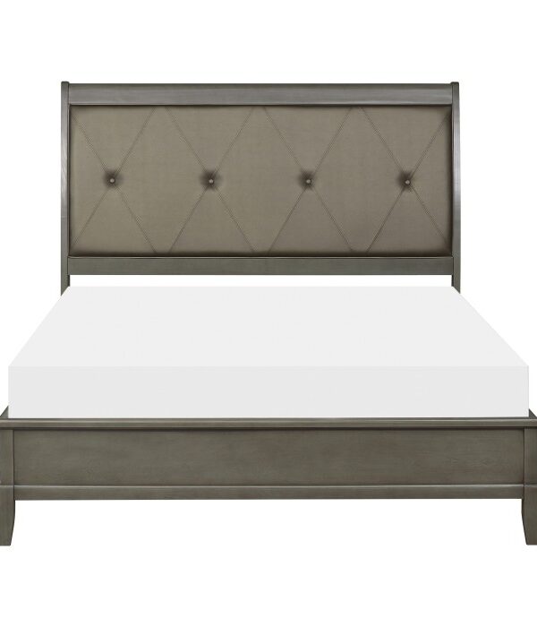 *(3) E. KING SLEIGH BED, GRY