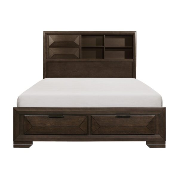 HE-1753-1  Queen Platform Bed with Footboard Storage