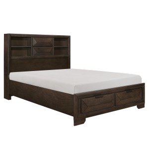 HE-1753-1  Queen Platform Bed with Footboard Storage