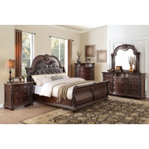 HE-1757-1  Queen Sleigh Bed