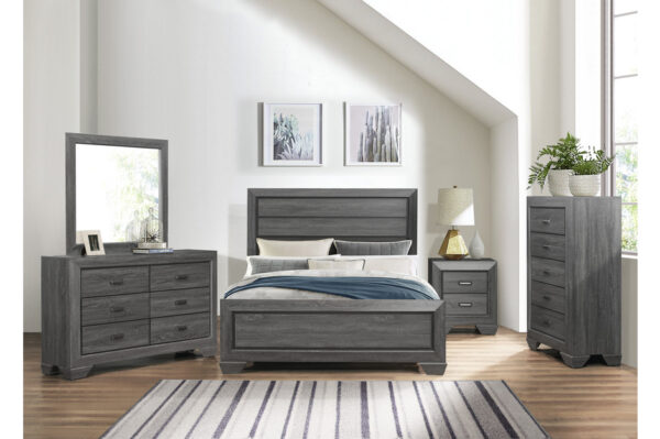 1904GY Bedroom Beechnut Collection 4pc Set (QB+NS+DR+MR)