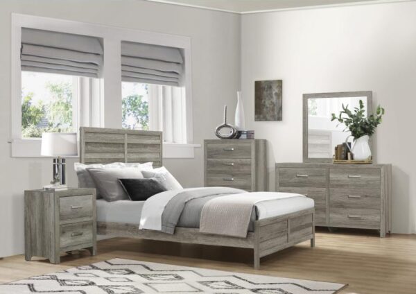 1910GY Bedroom Mandan Collection 4pc Set (QB+NS+DR+MR)