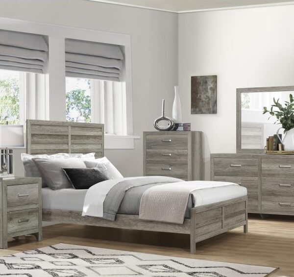 1910GY Bedroom Mandan Collection 4pc Set (QB+NS+DR+MR)