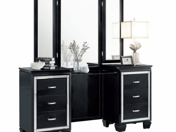 1916BK-15* Vanity Dresser with Mirror