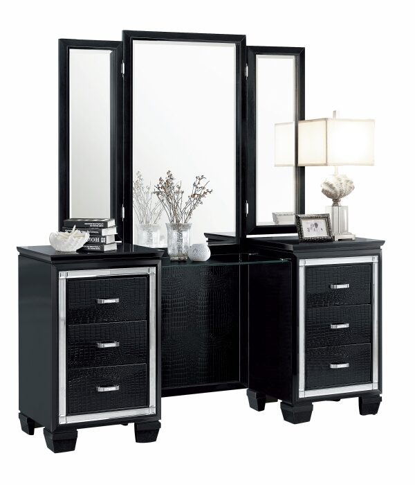 1916BK-15* Vanity Dresser with Mirror
