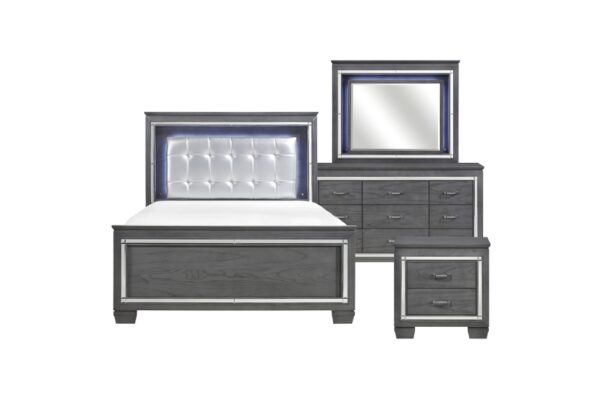 1916GY Bedroom Allura Collection 4pc Set (QB+NS+DR+MR)