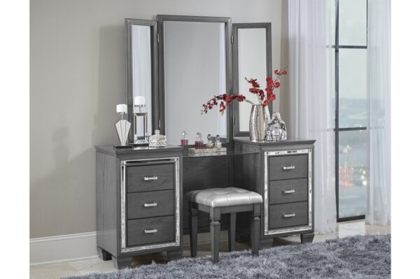 1916GY Bedroom Allura Collection 4pc Set (QB+NS+DR+MR)