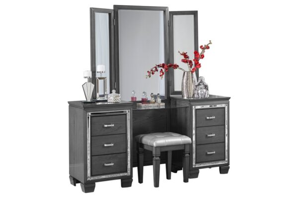 1916GY Bedroom Allura Collection 4pc Set (QB+NS+DR+MR)