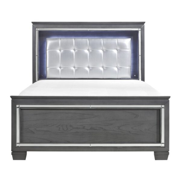 HE-1916GY-1  Queen Bed, LED Lighting