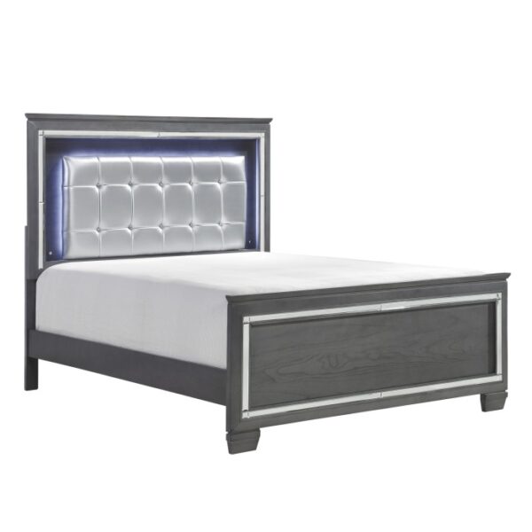 HE-1916GY-1  Queen Bed, LED Lighting