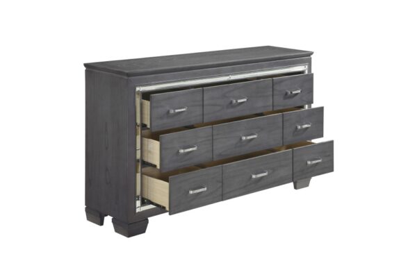 1916GY Bedroom Allura Collection 4pc Set (QB+NS+DR+MR)