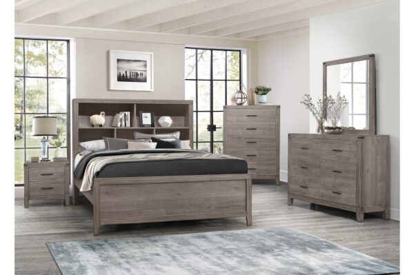 2042 Bedroom Woodrow Collection 4PC SET: 1QB,1NS,1DR,1MR