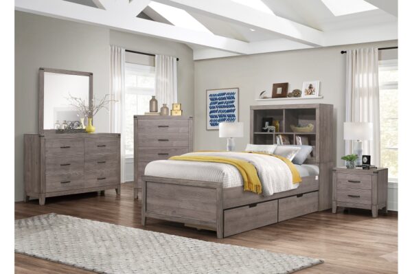 2042 Bedroom Woodrow Collection 4PC SET: 1QB,1NS,1DR,1MR