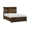 HE-2159-1  Queen Sleigh Platform Bed with Footboard Storage