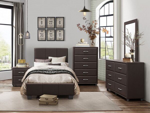 2220DBR Bedroom Lorenzi Collection 4PC SET: 1QB,1NS,1DR,1MR