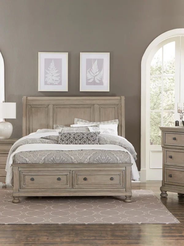 2259GY Bedroom Bethel Collection 4PC SET: 1QB,1NS,1DR,1MR